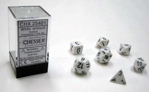 Opaque White/black Polydice Dobbelsteen