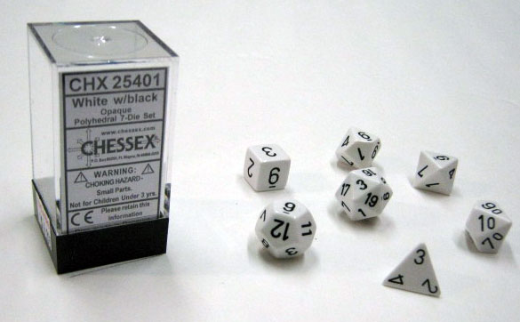 Opaque White/black Polydice Dobbelsteen