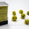 Opaque Yellow/black Polydice Dobbelsteen