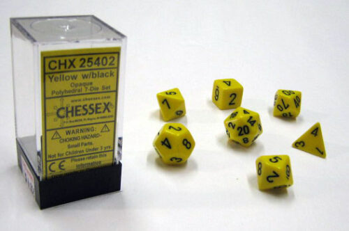 Opaque Yellow/black Polydice Dobbelsteen