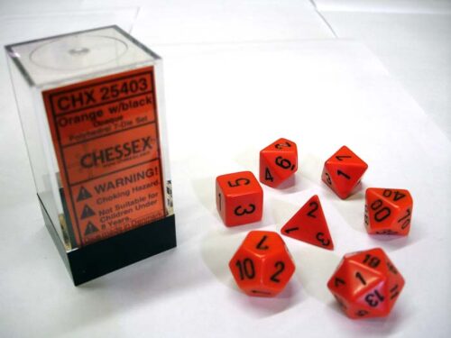 Opaque Orange/black Polydice Dobbelsteen