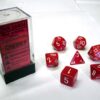 Opaque Red/white Polydice Dobbelsteen Se
