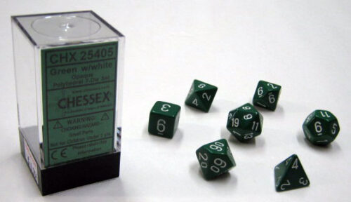 Opaque Green/white Polydice Dobbelsteen