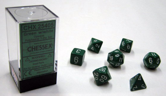 Opaque Green/white Polydice Dobbelsteen