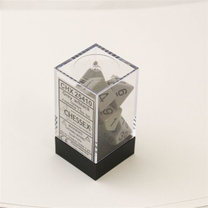 Opaque Grey/black Polydice Dobbelsteen S