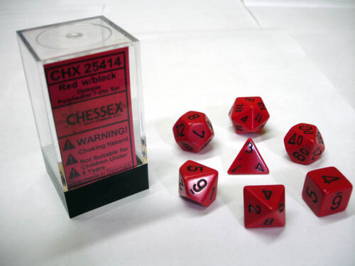 Opaque Red/black Polydice Dobbelsteen Se
