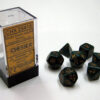 Opaque Dusty Green/gold Polydice Dobbels