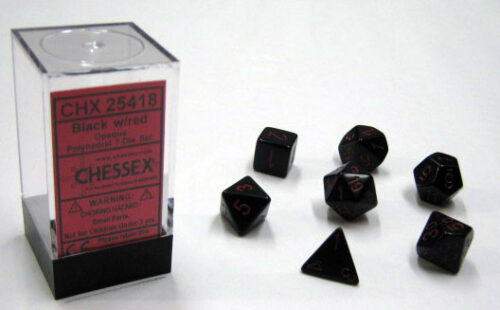 Opaque Black/red Polydice Dobbelsteen Se