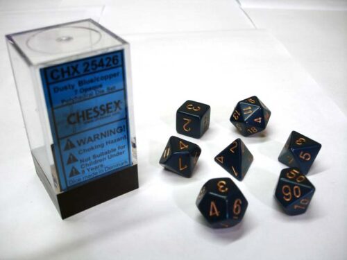 Opaque Dusty Blue/gold Polydice Dobbelst