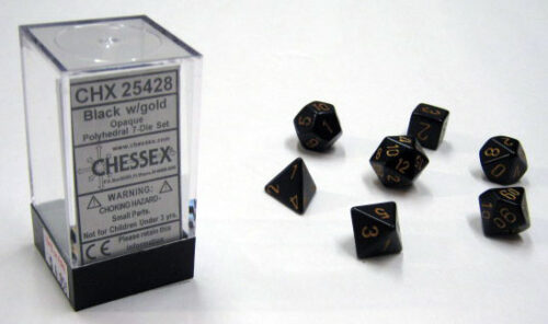 Opaque Black/gold Polydice Dobbelsteen S