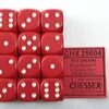 Opaque Red/white D6 16mm Dobbelsteen Set