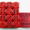 Opaque Red/black D6 16mm Dobbelsteen Set
