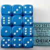 Opaque Light Blue/white D6 16mm Dobbelst