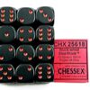 Opaque Black/red D6 16mm Dobbelsteen Set