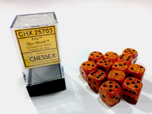 Fire Speckled D6 16mm Dobbelsteen Set (1