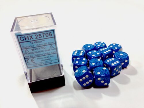 Water Speckled D6 16mm Dobbelsteen Set (