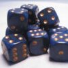 Cobalt Speckled D6 16mm Dobbelsteen Set