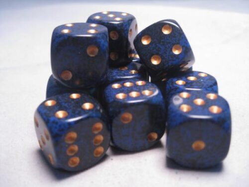 Cobalt Speckled D6 16mm Dobbelsteen Set