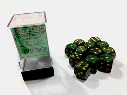 Golden Recon Speckled D6 16mm Dobbelstee