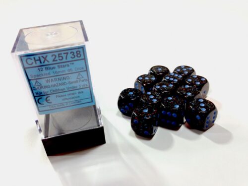 Blue Stars Speckled D6 16mm Dobbelsteen