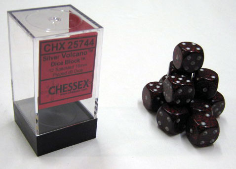 Silver Volcano Speckled D6 16mm Dobbelst