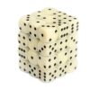 Opaque Ivory/black D6 12mm Dobbelsteen S