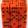 Opaque Orange/black D6 12mm Dobbelsteen