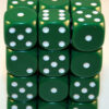 Opaque Green/white D6 12mm Dobbelsteen S