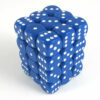 Opaque Blue/white D6 12mm Dobbelsteen Se