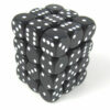 Opaque Black/white D6 12mm Dobbelsteen S