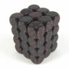 Opaque Black/red D6 12mm Dobbelsteen Set