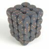 Opaque Dark Grey/copper D6 12mm Dobbelst