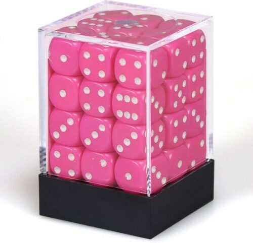 Opaque 12mm d6 Pink/white Dobbelsteen Se