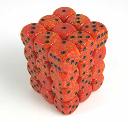 Fire Speckled D6 12mm Dobbelsteen Set (3