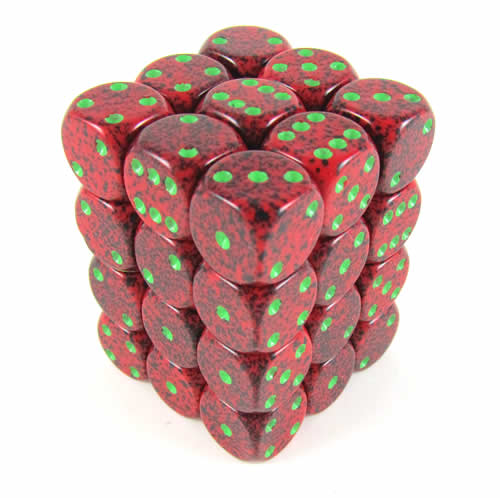 Strawberry Speckled D6 12mm Dobbelsteen