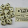 Opaque Ivory/black D10 Dobbelsteen Set (
