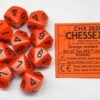 Opaque Orange/black D10 Dobbelsteen Set