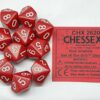 Opaque Red/white D10 Dobbelsteen Set (10