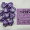 Opaque Purple/white D10 Dobbelsteen Set