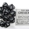 Opaque Black/white D10 Dobbelsteen Set (