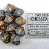 Gemini Copper - Steel/white D10 Dobbelst