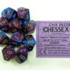 Gemini Blue-Purple/gold D10 Dobbelsteen