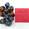Gemini Blue-Red/gold D10 Dobbelsteen Set