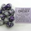 Gemini Purple-Steel/white D10 Dobbelstee