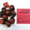 Gemini Black-Red/gold D10 Dobbelsteen Se