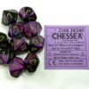 Gemini Black-Purple/gold D10 Dobbelsteen