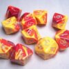 Gemini Red-Yellow/silver D10 Dobbelsteen