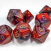 Gemini Polyhedral Purple-Red/gold Dobbel