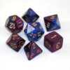 Gemini Blue-Purple/gold Polydice Dobbels