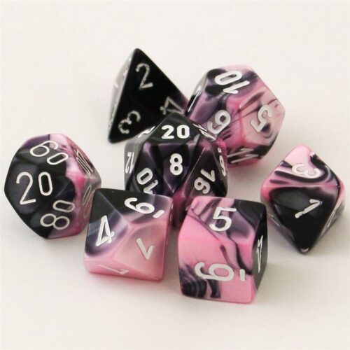Gemini Black-Pink/white Polydice Dobbels